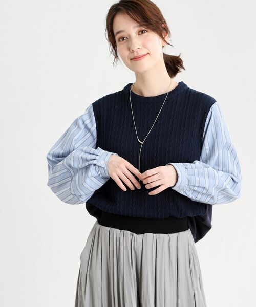 Reflect / リフレクト カットソー | 【夏SALE/E‐QUALITY/洗える】異素材ミックスプルオーバー | 詳細9