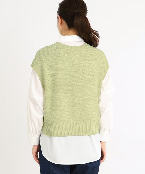 Reflect / リフレクト シャツ・ブラウス | 【夏SALE/E‐QUALITY/手洗い可】ケーブル編みニットベスト+シャツセット | 詳細16