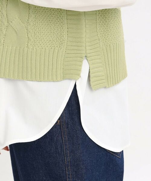 Reflect / リフレクト シャツ・ブラウス | 【夏SALE/E‐QUALITY/手洗い可】ケーブル編みニットベスト+シャツセット | 詳細22