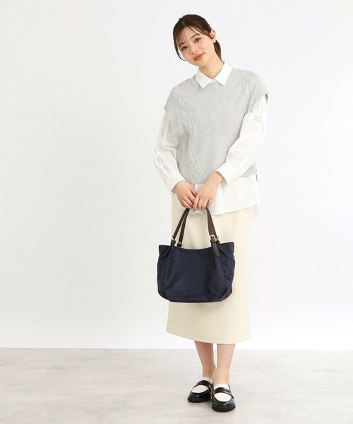 Reflect / リフレクト シャツ・ブラウス | 【夏SALE/E‐QUALITY/手洗い可】ケーブル編みニットベスト+シャツセット | 詳細7