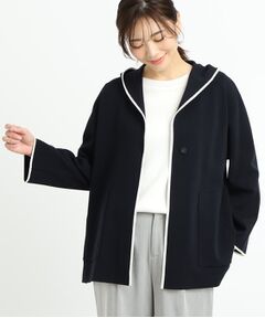 Reflect / リフレクト カーディガン・ボレロ | 【軽羽織りに◎】フーデッドニットカーディガン