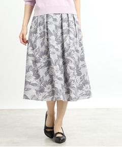 Reflect / リフレクト スカート | 【マシンウォッシュ可】デニムフラワーフレアスカート