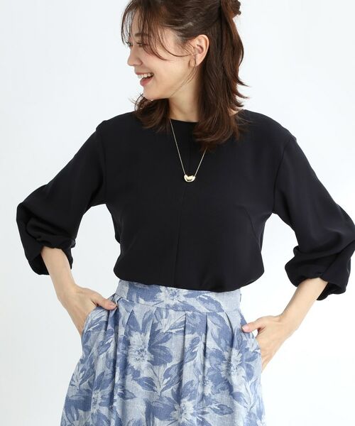ブラウス シャツ バックサテンブラウス レディース バックサテンジョーゼットブラウス（シャツ・ブラウス