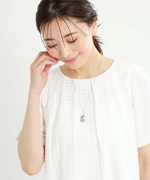 Reflect / リフレクト ネックレス・ペンダント・チョーカー | 【夏SALE／チェーン長さ調節可】パール調＋プレートパーツネックレス | 詳細3