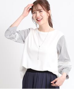 Reflect / リフレクト カットソー | 【夏SALE／E‐QUALITY／手洗い可】レーススリーブブラウス