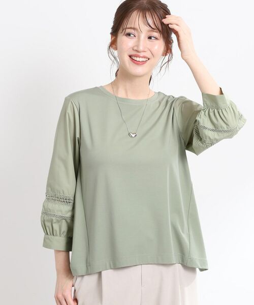 Reflect / リフレクト カットソー | 【夏SALE／E‐QUALITY／手洗い可】レーススリーブブラウス | 詳細1