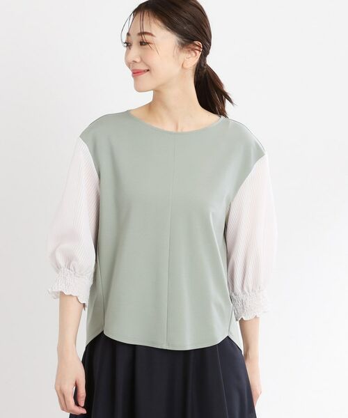 Reflect / リフレクト シャツ・ブラウス | 【手洗い可】シアーストライプスリーブブラウス | 詳細18