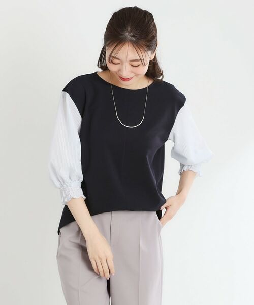 Reflect / リフレクト シャツ・ブラウス | 【手洗い可】シアーストライプスリーブブラウス | 詳細2