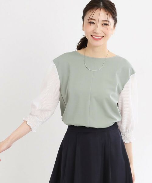 Reflect / リフレクト シャツ・ブラウス | 【手洗い可】シアーストライプスリーブブラウス | 詳細6