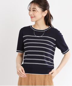 Reflect / リフレクト ニット・セーター | 【手洗い可／アンサンブル可】五分袖ニット