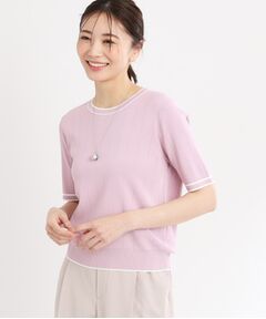 Reflect / リフレクト ニット・セーター | 【手洗い可／アンサンブル可】五分袖ニット