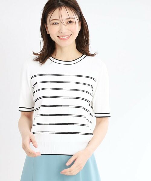 Reflect / リフレクト ニット・セーター | 【手洗い可／アンサンブル可】五分袖ニット | 詳細3