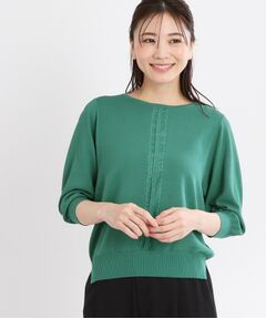 Reflect / リフレクト ニット・セーター | 【接触冷感／洗える／ジャケットインナーにおすすめ】レースデザインニット