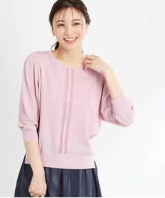 リフレクト　ニット 夏SALE／WEB先行カラーあり／手洗い可】透かし柄スリーブニット
