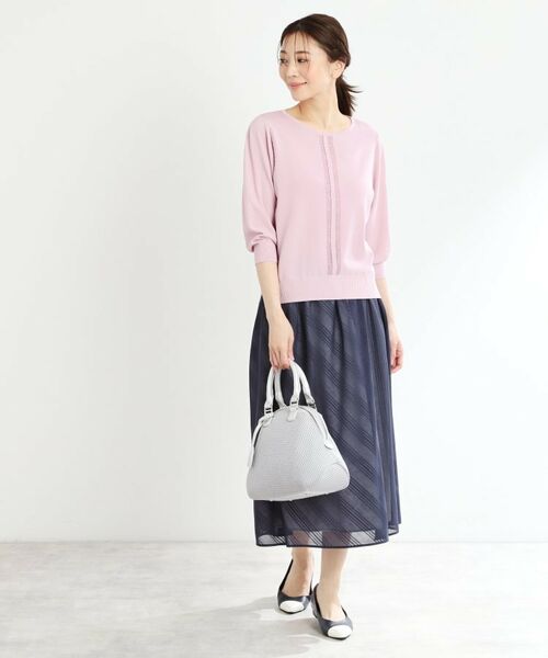 Reflect / リフレクト ニット・セーター | 【接触冷感／洗える／ジャケットインナーにおすすめ】レースデザインニット | 詳細13