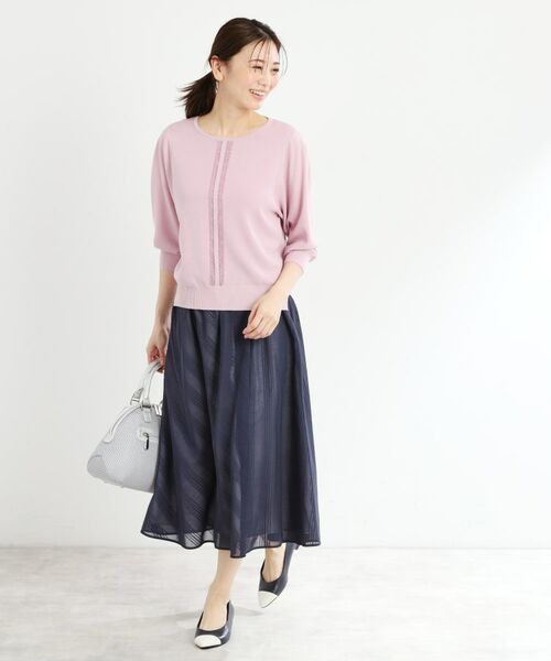 Reflect / リフレクト ニット・セーター | 【接触冷感／洗える／ジャケットインナーにおすすめ】レースデザインニット | 詳細14