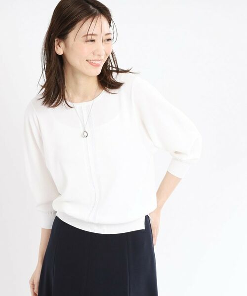 Reflect / リフレクト ニット・セーター | 【接触冷感／洗える／ジャケットインナーにおすすめ】レースデザインニット | 詳細4