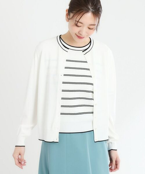 Reflect / リフレクト カーディガン・ボレロ | 【手洗い可／アンサンブル可】バイカラーカーディガン | 詳細2