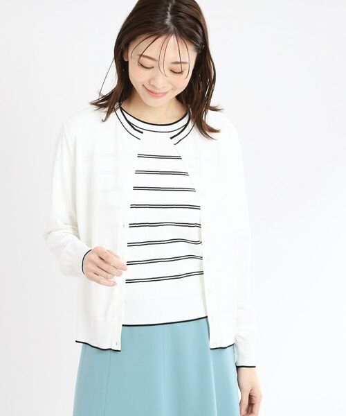 Reflect / リフレクト カーディガン・ボレロ | 【手洗い可／アンサンブル可】バイカラーカーディガン | 詳細3