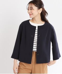 Reflect / リフレクト ノーカラージャケット | 【UVカット／接触冷感／洗える／セットアップ可】クルーネックジャケット