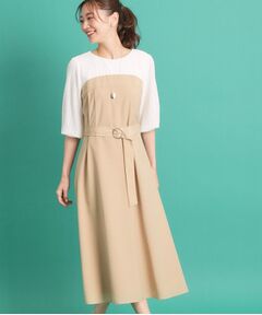 Reflect / リフレクト ロング・マキシ丈ワンピース | 【手洗い可／セットアップ可】異素材ミックスワンピース