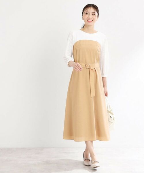 Reflect / リフレクト ロング・マキシ丈ワンピース | 【手洗い可／セットアップ可】異素材ミックスワンピース | 詳細11