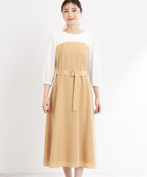 Reflect / リフレクト ロング・マキシ丈ワンピース | 【手洗い可／セットアップ可】異素材ミックスワンピース | 詳細14