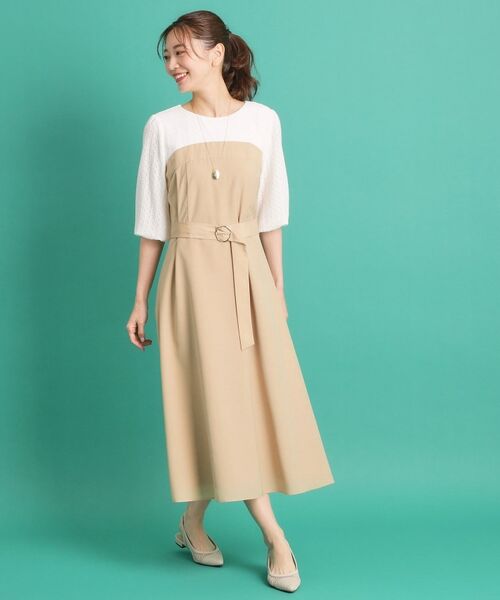 Reflect / リフレクト ロング・マキシ丈ワンピース | 【手洗い可／セットアップ可】異素材ミックスワンピース | 詳細3