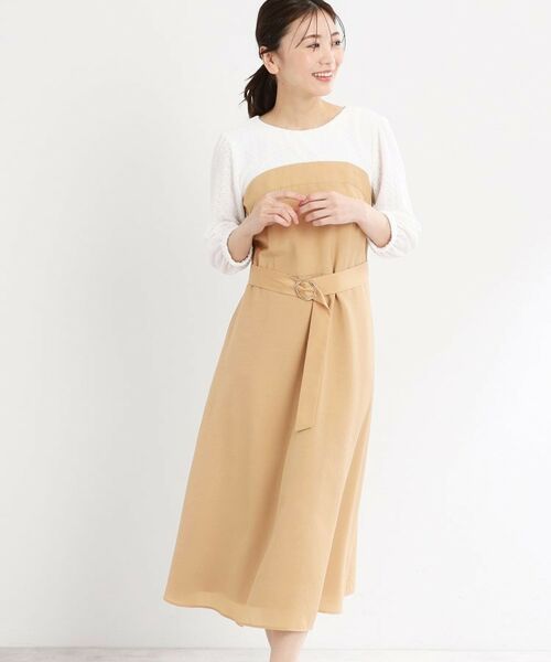 Reflect / リフレクト ロング・マキシ丈ワンピース | 【手洗い可／セットアップ可】異素材ミックスワンピース | 詳細8