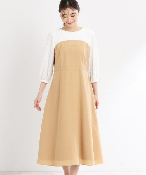 Reflect / リフレクト ロング・マキシ丈ワンピース | 【手洗い可／セットアップ可】異素材ミックスワンピース | 詳細9