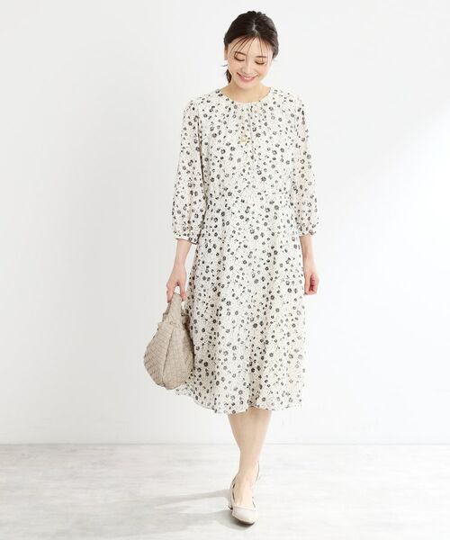 Reflect / リフレクト ミニ丈・ひざ丈ワンピース | 【マシンウォッシュ可】フラワープリントワンピース | 詳細6