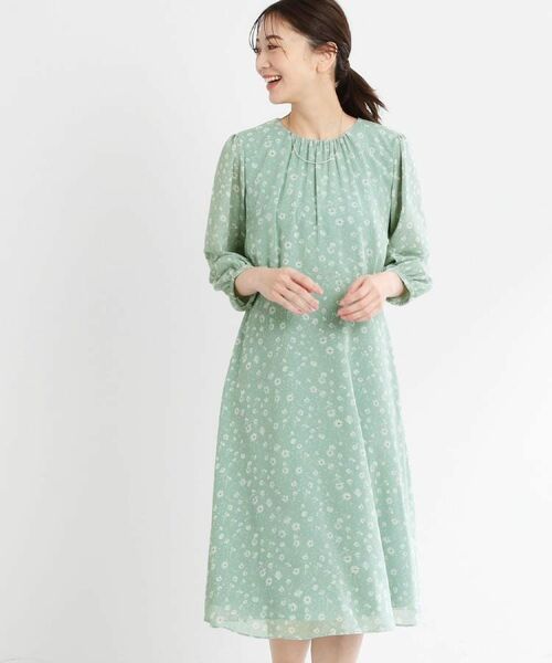 Reflect / リフレクト ミニ丈・ひざ丈ワンピース | 【マシンウォッシュ可】フラワープリントワンピース | 詳細9