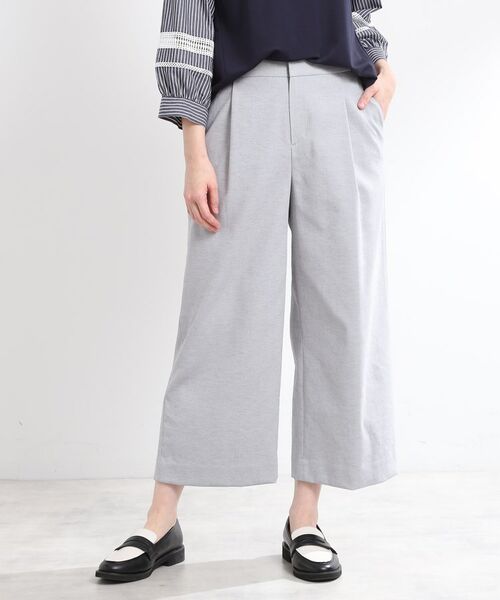 Reflect / リフレクト ショート・ハーフ・半端丈パンツ | 【E‐QUALITY/手洗い可】ワイドクロップドパンツ(ライトグレー(511))