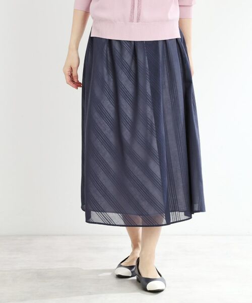 Reflect / リフレクト スカート | 【手洗い可】ストライプ柄シアースカート | 詳細12