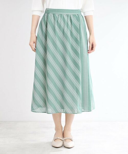 Reflect / リフレクト スカート | 【手洗い可】ストライプ柄シアースカート | 詳細15