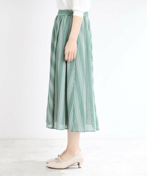 Reflect / リフレクト スカート | 【手洗い可】ストライプ柄シアースカート | 詳細16