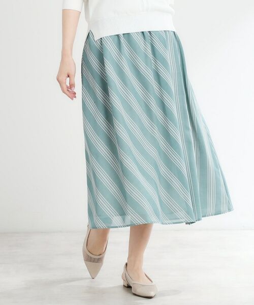 Reflect / リフレクト スカート | 【手洗い可】ストライプ柄シアースカート | 詳細24