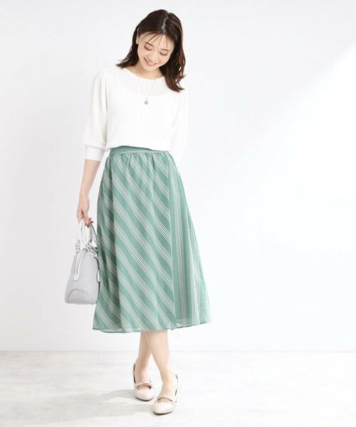 Reflect / リフレクト スカート | 【手洗い可】ストライプ柄シアースカート | 詳細3