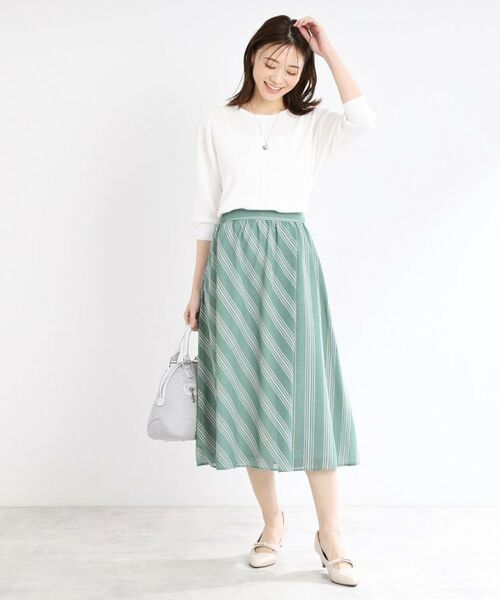 Reflect / リフレクト スカート | 【手洗い可】ストライプ柄シアースカート | 詳細4