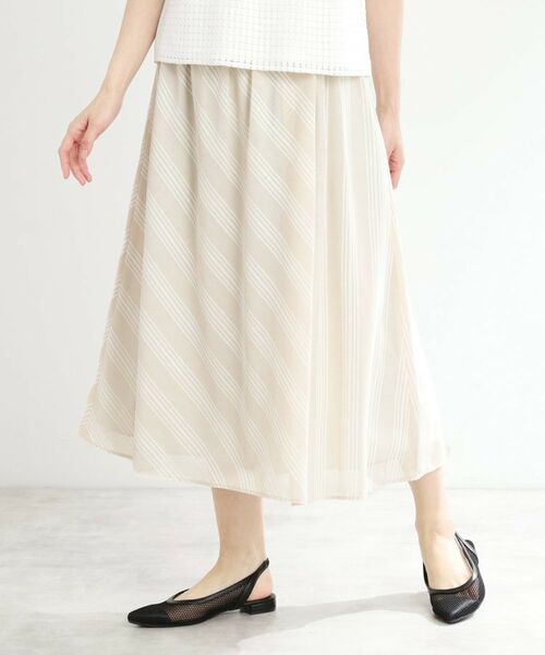 Reflect / リフレクト スカート | 【手洗い可】ストライプ柄シアースカート | 詳細8