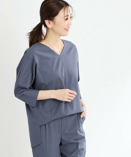 Reflect / リフレクト シャツ・ブラウス | 【マシンウォッシュ可/セットアップ可能】ドルマンスリーブVネックブラウス | 詳細12