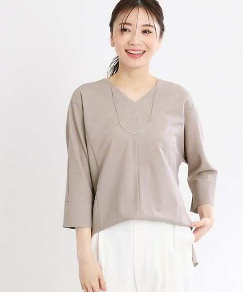 Reflect / リフレクト シャツ・ブラウス | 【マシンウォッシュ可/セットアップ可能】ドルマンスリーブVネックブラウス | 詳細8
