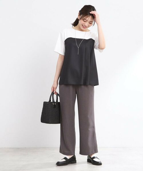 Reflect / リフレクト カットソー | 【マシンウォッシュ可能】レイヤード風ジャージブラウス | 詳細10