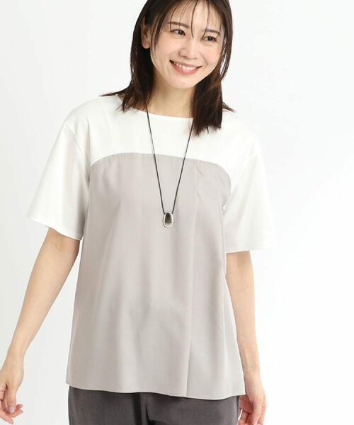 Reflect / リフレクト カットソー | 【マシンウォッシュ可能】レイヤード風ジャージブラウス | 詳細5