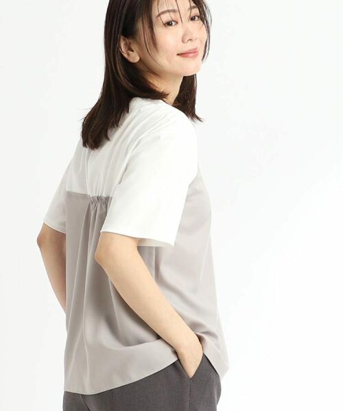 Reflect / リフレクト カットソー | 【マシンウォッシュ可能】レイヤード風ジャージブラウス | 詳細6