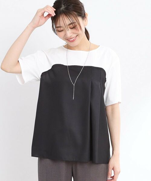 Reflect / リフレクト カットソー | 【マシンウォッシュ可能】レイヤード風ジャージブラウス | 詳細8