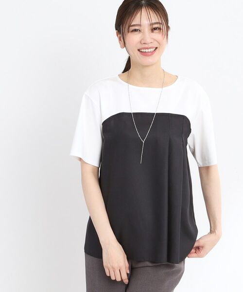 Reflect / リフレクト カットソー | 【マシンウォッシュ可能】レイヤード風ジャージブラウス | 詳細9