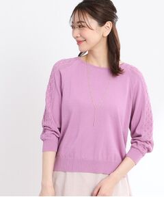 Reflect / リフレクト ニット・セーター | 【WEB先行カラーあり／手洗い可】透かし柄スリーブニット