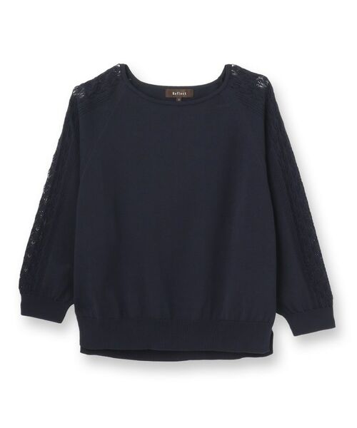 Reflect / リフレクト ニット・セーター | 【WEB先行カラーあり/手洗い可】透かし柄スリーブニット | 詳細18