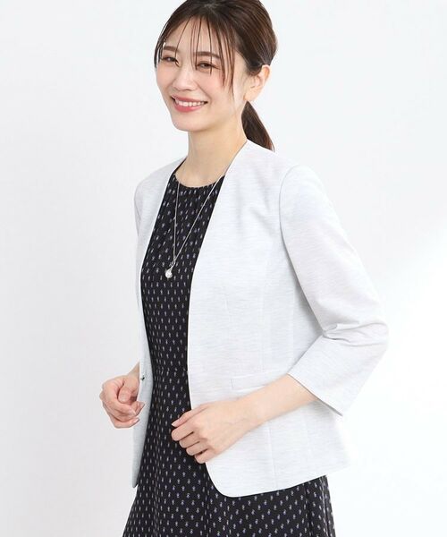 Reflect / リフレクト ノーカラージャケット | 【匠シリーズ/洗える】匠ジャケット/ノーカラー | 詳細3